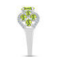 Inel din Argint 925 ( 3.5 grame ) cu Peridot Changbai și Topaz Alb 2.61 Carate