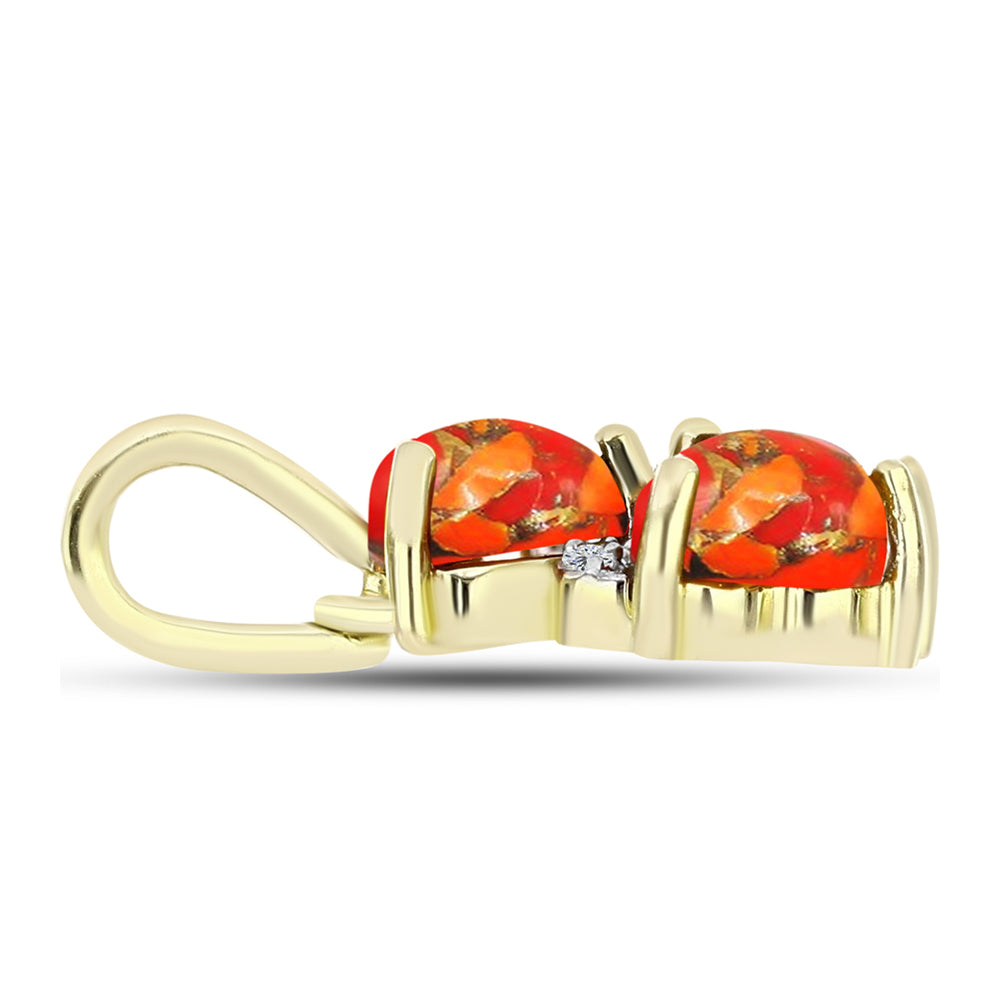 Pandantiv din Argint 925 Placat cu Aur ( 1.19 grame ) cu Turcoaz Mohave și Topaz Alb 1.31 Carate