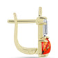 Cercei din Argint 925 Placat cu Aur ( 3.31 grame ) cu Turcoaz Mohave și Topaz Alb 2.08 Carate