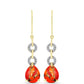 Cercei din Argint 925 Placat cu Aur ( 3.87 grame ) cu Turcoaz Mohave și Topaz Alb 5.97 Carate