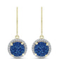 Cercei din Argint 925 Placat cu Aur ( 2.53 grame ) cu Albastru Drusy și Topaz Alb 4.47 Carate