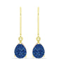 Cercei din Argint 925 Placat cu Aur ( 1.45 grame ) cu Albastru Drusy 2.44 Carate