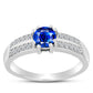 Inel din Argint 925 ( 3.45 grame ) cu Safir Albastru Australian și Topaz Alb 1.26 Carate