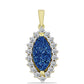 Pandantiv din Argint 925 Placat cu Aur ( 2.27 grame ) cu Albastru Drusy și Topaz Alb 3.25 Carate