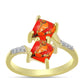 Inel din Argint 925 Placat cu Aur ( 2.68 grame ) cu Turcoaz Mohave și Topaz Alb 1.28 Carate