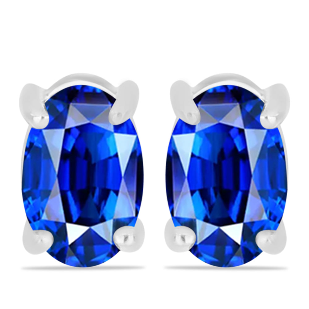 Cercei din Argint 925 ( 1.23 grame ) cu Safir Albastru Australian 1.32 Carate 1 