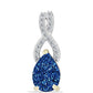 Pandantiv din Argint 925 Placat cu Aur ( 0.97 grame ) cu Albastru Drusy și Topaz Alb 2.05 Carate
