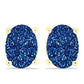 Cercei din Argint 925 Placat cu Aur ( 1.44 grame ) cu Albastru Drusy 2.6 Carate