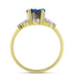 Inel din Argint 925 Placat cu Aur ( 3.26 grame ) cu Albastru Drusy și Topaz Alb 4.62 Carate