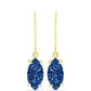 Cercei din Argint 925 Placat cu Aur ( 1.82 grame ) cu Albastru Drusy 3.73 Carate