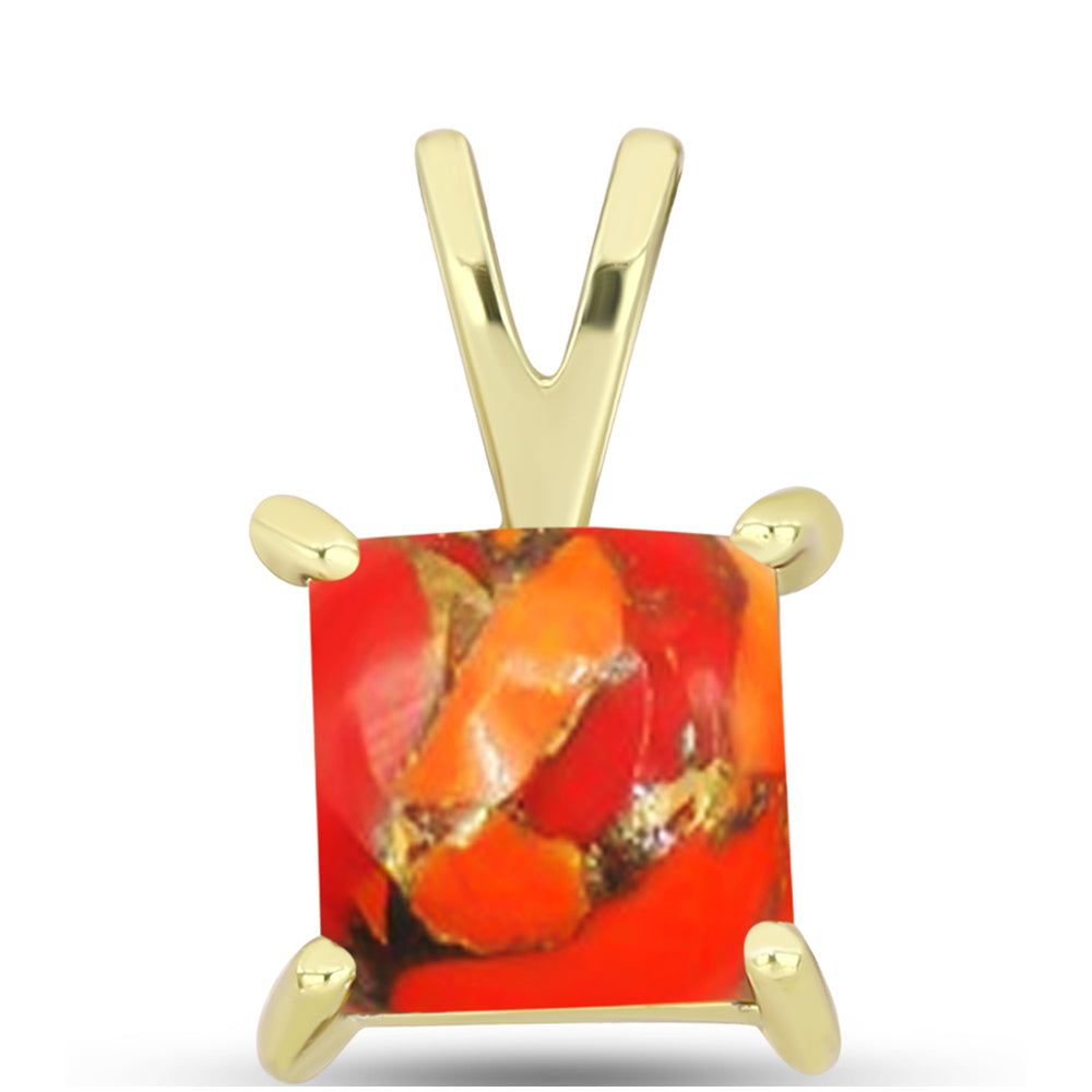 Pandantiv din Argint 925 Placat cu Aur ( 0.53 grame ) cu Turcoaz Mohave 1.58 Carate