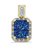 Pandantiv din Argint 925 Placat cu Aur ( 1.82 grame ) cu Albastru Drusy și Topaz Alb 3.89 Carate