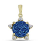 Pandantiv din Argint 925 Placat cu Aur ( 1.54 grame ) cu Albastru Drusy și Topaz Alb 4.28 Carate