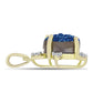 Pandantiv din Argint 925 Placat cu Aur ( 1.54 grame ) cu Albastru Drusy și Topaz Alb 4.28 Carate