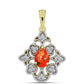 Pandantiv din Argint 925 Placat cu Aur ( 2.43 grame ) cu Turcoaz Mohave și Topaz Alb 0.96 Carate