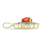 Pandantiv din Argint 925 Placat cu Aur ( 2.43 grame ) cu Turcoaz Mohave și Topaz Alb 0.96 Carate