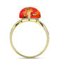 Inel din Argint 925 Placat cu Aur ( 4.01 grame ) cu Turcoaz Mohave și Topaz Alb 7.39 Carate