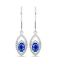 Cercei din Argint 925 ( 2.16 grame ) cu Safir Albastru Australian și Topaz Alb 1.58 Carate