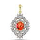 Pandantiv din Argint 925 Placat cu Aur ( 2.42 grame ) cu Turcoaz Mohave și Topaz Alb 1.56 Carate