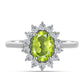 Inel din Argint 925 ( 2.64 grame ) cu Peridot Changbai și Topaz Alb 1.58 Carate
