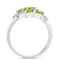 Inel din Argint 925 ( 2.46 grame ) cu Peridot Changbai și Topaz Alb 1.03 Carate