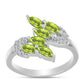Inel din Argint 925 ( 2.46 grame ) cu Peridot Changbai și Topaz Alb 1.03 Carate