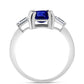 Inel din Argint 925 ( 2.54 grame ) cu Safir Albastru Australian și Topaz Alb 3.72 Carate