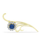 Broşă din Argint 925 Placat cu Aur ( 4.05 grame ) cu Albastru Drusy și Topaz Alb 1.44 Carate
