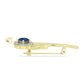 Broşă din Argint 925 Placat cu Aur ( 4.05 grame ) cu Albastru Drusy și Topaz Alb 1.44 Carate