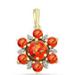 Pandantiv din Argint 925 Placat cu Aur ( 1.36 grame ) cu Turcoaz Mohave și Topaz Alb 1.57 Carate