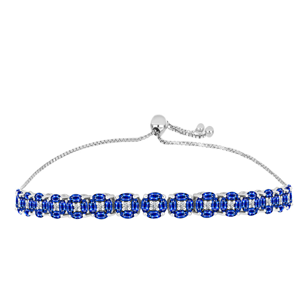 Brățară din Argint 925 ( 11.34 grame ) cu Safir Albastru Australian și Topaz Alb 9.17 Carate 1 