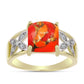 Inel din Argint 925 Placat cu Aur ( 4.22 grame ) cu Turcoaz Mohave și Topaz Alb 3.79 Carate