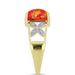 Inel din Argint 925 Placat cu Aur ( 4.22 grame ) cu Turcoaz Mohave și Topaz Alb 3.79 Carate