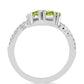 Inel din Argint 925 ( 4.28 grame ) cu Peridot Changbai și Topaz Alb 2.4 Carate