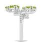 Inel din Argint 925 ( 4.28 grame ) cu Peridot Changbai și Topaz Alb 2.4 Carate