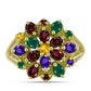 Inel din Argint 925 Placat cu Aur ( 4.91 grame ) cu Ametist Marocan și Agat Verde 2.31 Carate