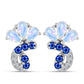 Cercei din Argint 925 ( 3.96 grame ) cu Safir Albastru Australian și Piatra Lunii Curcubeu 1.93 Carate