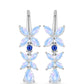 Cercei din Argint 925 ( 4.3 grame ) cu Safir Albastru Australian și Piatra Lunii Curcubeu 2.62 Carate