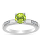 Inel din Argint 925 ( 2.89 grame ) cu Peridot Changbai și Topaz Alb 1 Carate