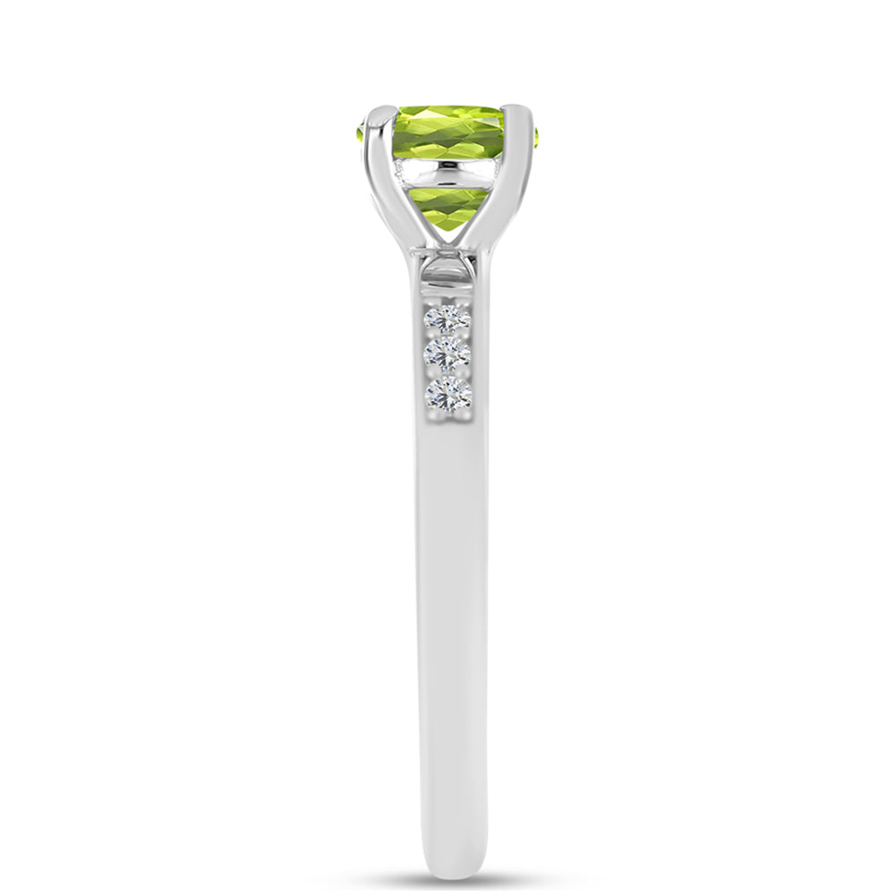 Inel din Argint 925 ( 2.89 grame ) cu Peridot Changbai și Topaz Alb 1 Carate