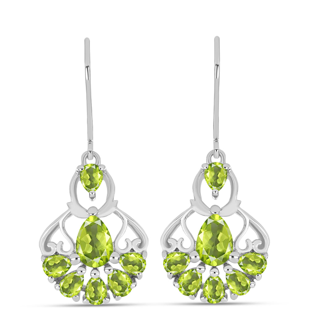 Cercei din Argint 925 ( 3.93 grame ) cu Peridot Changbai 3.49 Carate