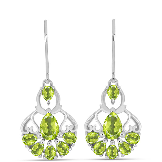 Cercei din Argint 925 ( 3.93 grame ) cu Peridot Changbai 3.49 Carate