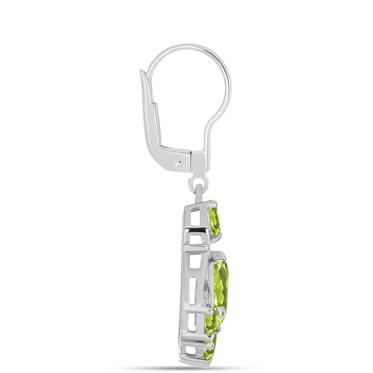 Cercei din Argint 925 ( 3.93 grame ) cu Peridot Changbai 3.49 Carate