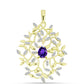 Pandantiv din Argint 925 Placat cu Aur ( 5.8 grame ) cu Ametist Marocan și Topaz Alb 1.52 Carate