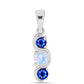 Pandantiv din Argint 925 ( 1 grame ) cu Safir Albastru Australian și Piatra Lunii Curcubeu 0.6 Carate