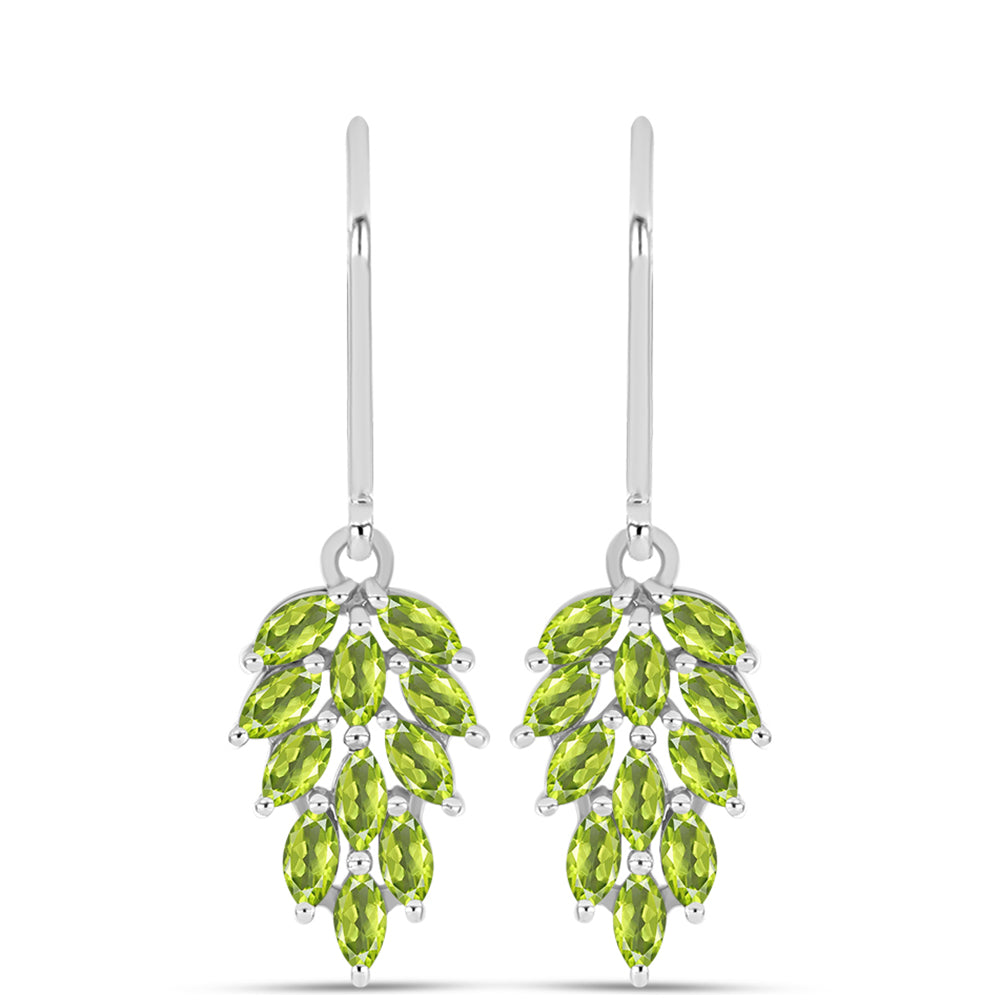 Cercei din Argint 925 ( 2.84 grame ) cu Peridot Changbai 1.93 Carate 1 