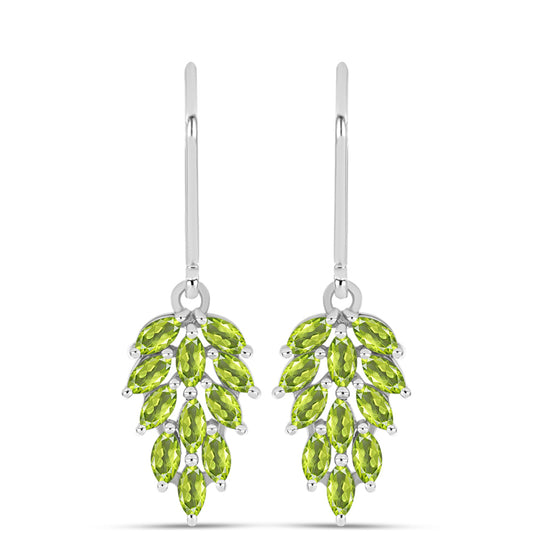 Cercei din Argint 925 ( 2.84 grame ) cu Peridot Changbai 1.93 Carate