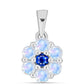 Pandantiv din Argint 925 ( 0.89 grame ) cu Safir Albastru Australian și Piatra Lunii Curcubeu 0.77 Carate