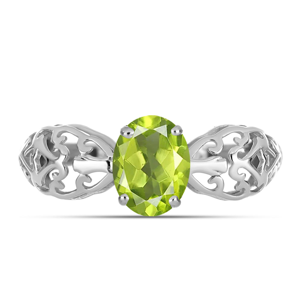 Inel din Argint 925 ( 1.75 grame ) cu Peridot Changbai 1.15 Carate 1 