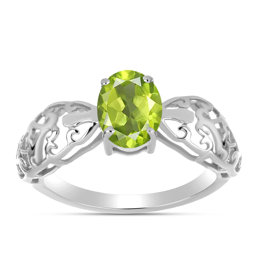 Inel din Argint 925 ( 1.75 grame ) cu Peridot Changbai 1.15 Carate 3 